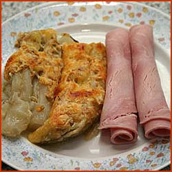 Endives braisées au jambon.