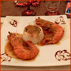 La recette des gambas flambées en sauce armoricaine.