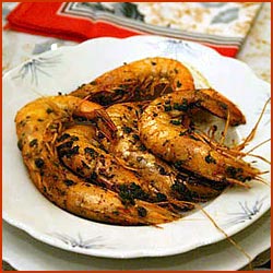 Recette des gambas au curry.