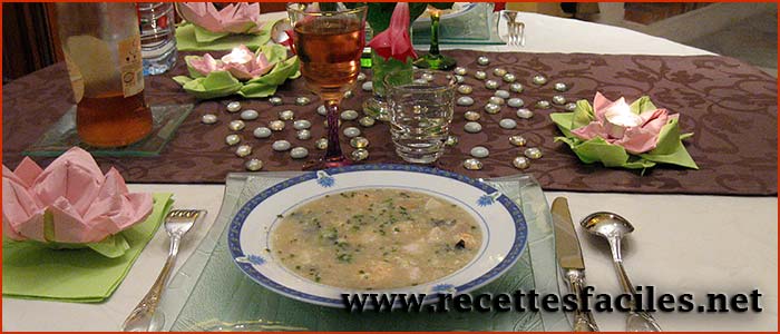 Recette de la soupe asiatique.