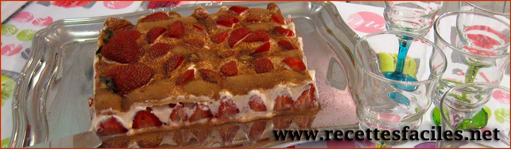 Recette du tiramisu à la fraise.